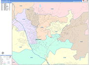 Santa Clarita  Wall Map Color Cast Style